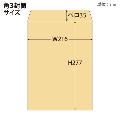 角3封筒サイズ図