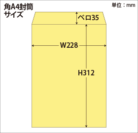 角A4封筒サイズ図