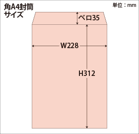 角A4封筒サイズ図